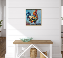 Load image into Gallery viewer, Colorful Farm Art Rooster Chicken Oil Painting &quot;True Colors&quot; CANVAS PRINT - Multiple Sizes
