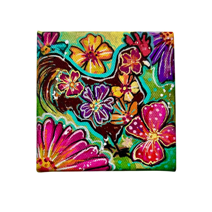 Summer Collection Flower Power Chic 4x4 Original Painting