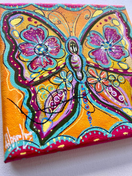 Summer Collection Wings to Fly 5 x 5 Original Painting