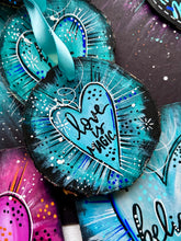 Load image into Gallery viewer, Love is Magic Turquoise Heart Ornament
