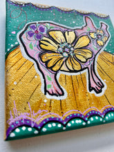 Load image into Gallery viewer, Summer Collection Spirit Awakening Piggie with Gold Leaf 5 x 5 Original Painting
