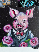 Load image into Gallery viewer, Norman Piggie in Love 6x6 Original Art
