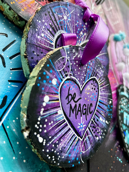 Be Magic Purple Violet Heart Ornament