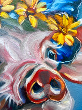 Load image into Gallery viewer, Wings Born of Change Beautiful Pig with Butterfly Wings Original Oil Painting 10” x 10”
