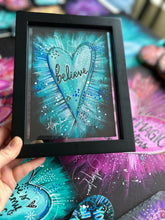 Load image into Gallery viewer, Believe Turquoise Heart 5x7 Original Art
