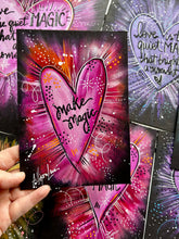 Load image into Gallery viewer, Make Magic Magenta Heart 5x 7 Original Art
