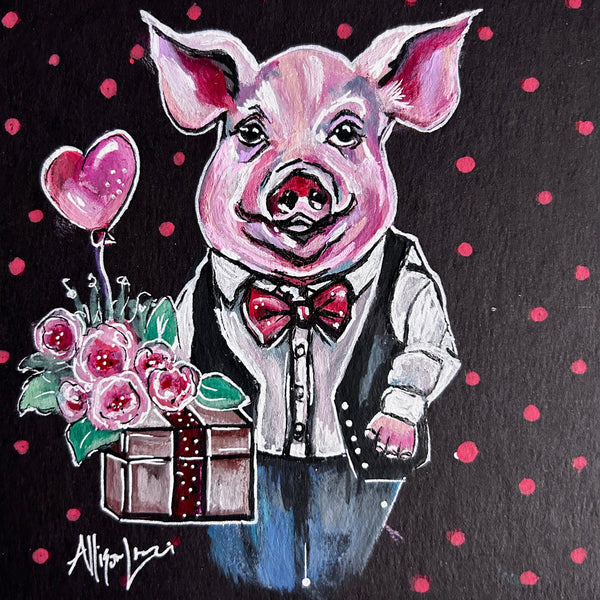 Art Print Pancake Pig in Love Art