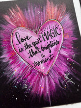 Load image into Gallery viewer, Moments of Love and Moments Magenta Heart 10 x 13 Original Art
