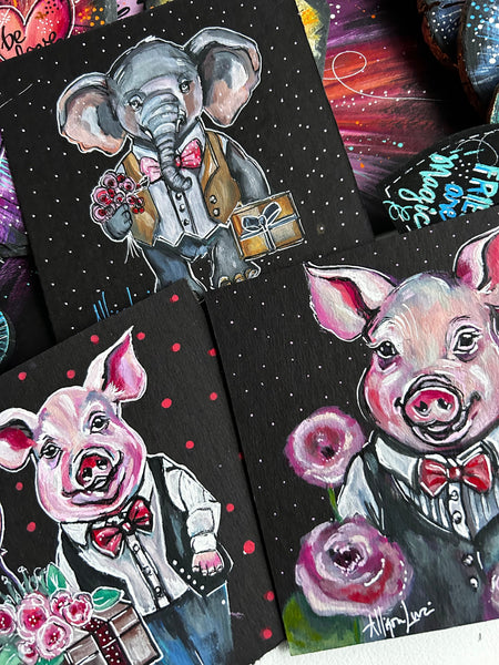 Art Print Norman Piggie in Love Art PRINT STOCK SALE