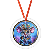 Load image into Gallery viewer, Gemma_Mouse_Ornament_from_Original_Oil_P_Round_Main_Ribbon_Mockup.png
