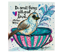 Load image into Gallery viewer, Great Love, Small Wings Original Watercolor Painting 5”x 5” Framed

