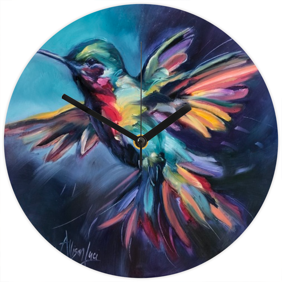 CLOCK - Round Hummingbird 