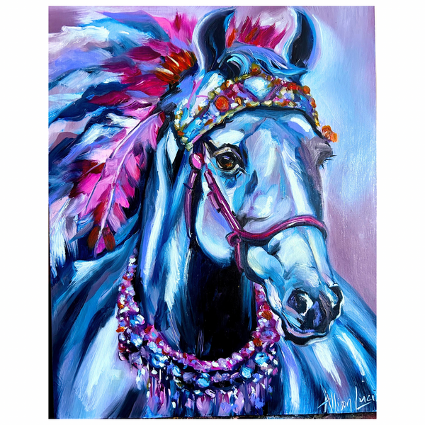 Poetry in Motion Majestic Horse Art Original Oil Painting 11” x 14”