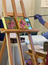 Load image into Gallery viewer, Resilience Coneflower and Butterfly Art Original Oil Painting 6” x 6”
