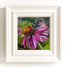 Load image into Gallery viewer, Resilience Coneflower and Butterfly Art Original Oil Painting 6” x 6”
