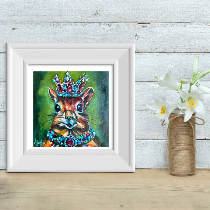 BeJeweled RoyalSquirrel Art PAPER Giclee PRINT Multiple Sizes