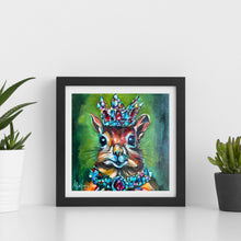 Load image into Gallery viewer, BeJeweled RoyalSquirrel Art PAPER Giclee PRINT Multiple Sizes
