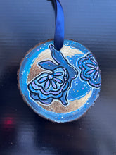 Load image into Gallery viewer, Bunny Wish Upon a Moon Tree Slice Ornament
