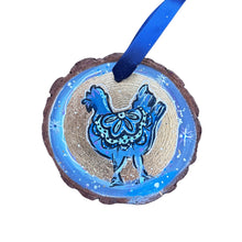 Load image into Gallery viewer, Chicken Wish Upon a Moon Tree Slice Ornament
