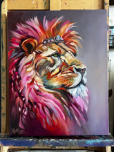 Load image into Gallery viewer, Everywhere the Light Touches is Our Kingdom Lion Original Oil Painting 16” x 20”
