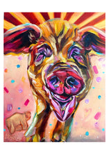 Load image into Gallery viewer, Rae Rescued Pig Prints from Original Oil Painting - Multiple Sizes - Paper or Canvas
