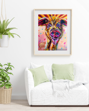 Load image into Gallery viewer, Rae Rescued Pig Prints from Original Oil Painting - Multiple Sizes - Paper or Canvas
