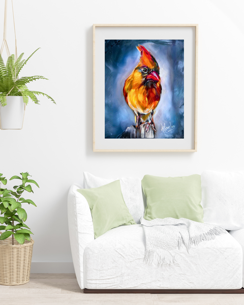 Fiamma Bird Art Prints from Original Oil Painting - Multiple Sizes - Paper or Canvas