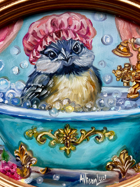 Birdbath Art Original Oil Painting 8