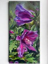 Load image into Gallery viewer, Where Beauty Grows Art Original Hibiscus Flower Oil Painting 10" x 20"
