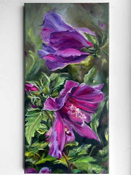 Where Beauty Grows Art Original Hibiscus Flower Oil Painting 10