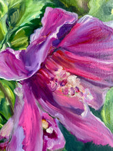 Load image into Gallery viewer, Where Beauty Grows Art Original Hibiscus Flower Oil Painting 10" x 20"
