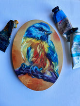 Load image into Gallery viewer, Follow the Light Bird Art Original Oil Painting 5" x 7" OVAL
