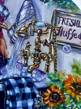 Load image into Gallery viewer, Bathing Beauty Chicken in the Bathtub Art Original Oil Painting 11" x 14" OVAL
