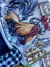 Load image into Gallery viewer, Bathing Beauty Chicken in the Bathtub Art Original Oil Painting 11" x 14" OVAL
