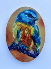 Load image into Gallery viewer, Follow the Light Bird Art Original Oil Painting 5" x 7" OVAL
