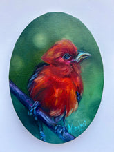 Load image into Gallery viewer, Onward Bird Art Original Oil Painting 5" x 7" OVAL
