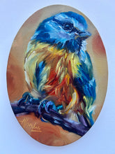 Load image into Gallery viewer, Follow the Light Bird Art Original Oil Painting 5" x 7" OVAL
