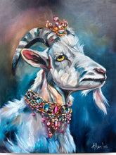 Load image into Gallery viewer, "Keeper of Stillness" Goat Art Original Oil Painting 11" x 14"
