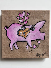 Load image into Gallery viewer, KEY TO MY HEART PIG Lock and Key 12&quot; x 12&quot; FREE SHIPPING
