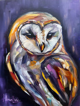Load image into Gallery viewer, Peace in the Waiting Owl Bird Art Original Oil Painting 6" x 8"
