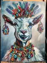 Load image into Gallery viewer, Wild Grace Goat Original Oil Painting - Jewel Collection - 18 x24
