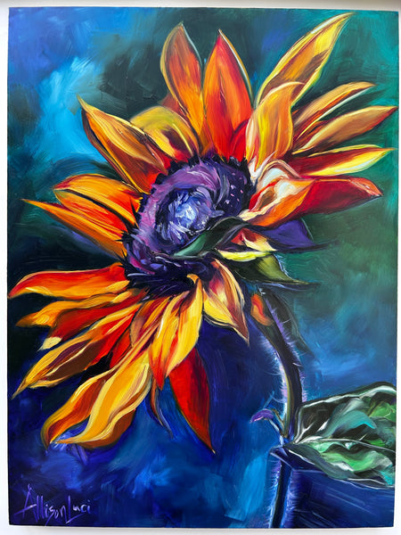 Colorful Sunflower Today I Choose Joy Gallery Wrapped CANVAS Print - Allison Luci