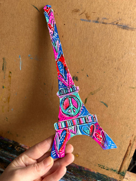 Eiffel Tower Heart Art Painting  - Ornament