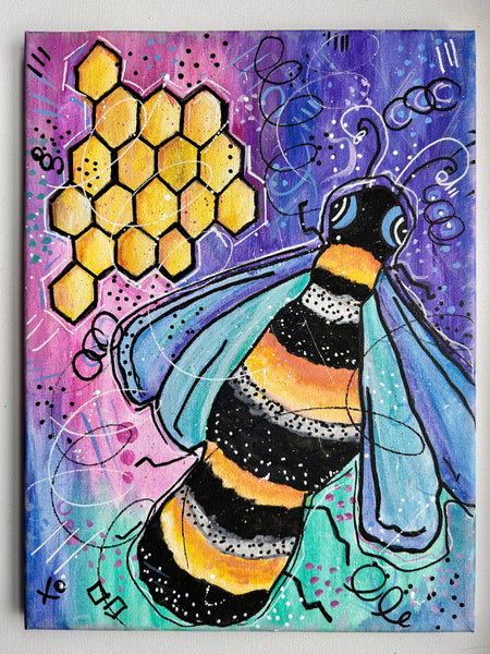 Bee Happy Workshop Study - Acrylic Paint 9