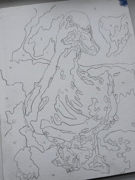 Color me in! Doodles Duck Goosepond Mountain Sanctuary Workshop Study -  8" x 10"