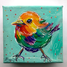 Load image into Gallery viewer, Rainbow Bird 4&quot; x 4&quot; Original Painting - Rainbow Collection
