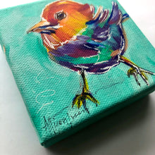 Load image into Gallery viewer, Rainbow Bird 4&quot; x 4&quot; Original Painting - Rainbow Collection
