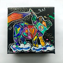 Load image into Gallery viewer, Rainbow Piggicorn  (Black Background) 4&quot; x 4&quot; Original Painting - Rainbow Collection
