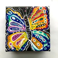Load image into Gallery viewer, Rainbow Raindrops Butterfly 4&quot; x 4&quot; Original Painting - Rainbow Collection
