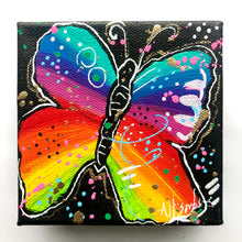 Load image into Gallery viewer, Rainbow Butterfly 4&quot; x 4&quot; Original Painting - Rainbow Collection
